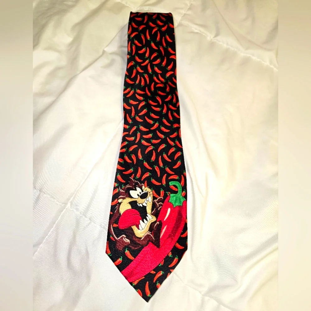 Looney Tunes Men's Taz Hot Pepper Silk Necktie